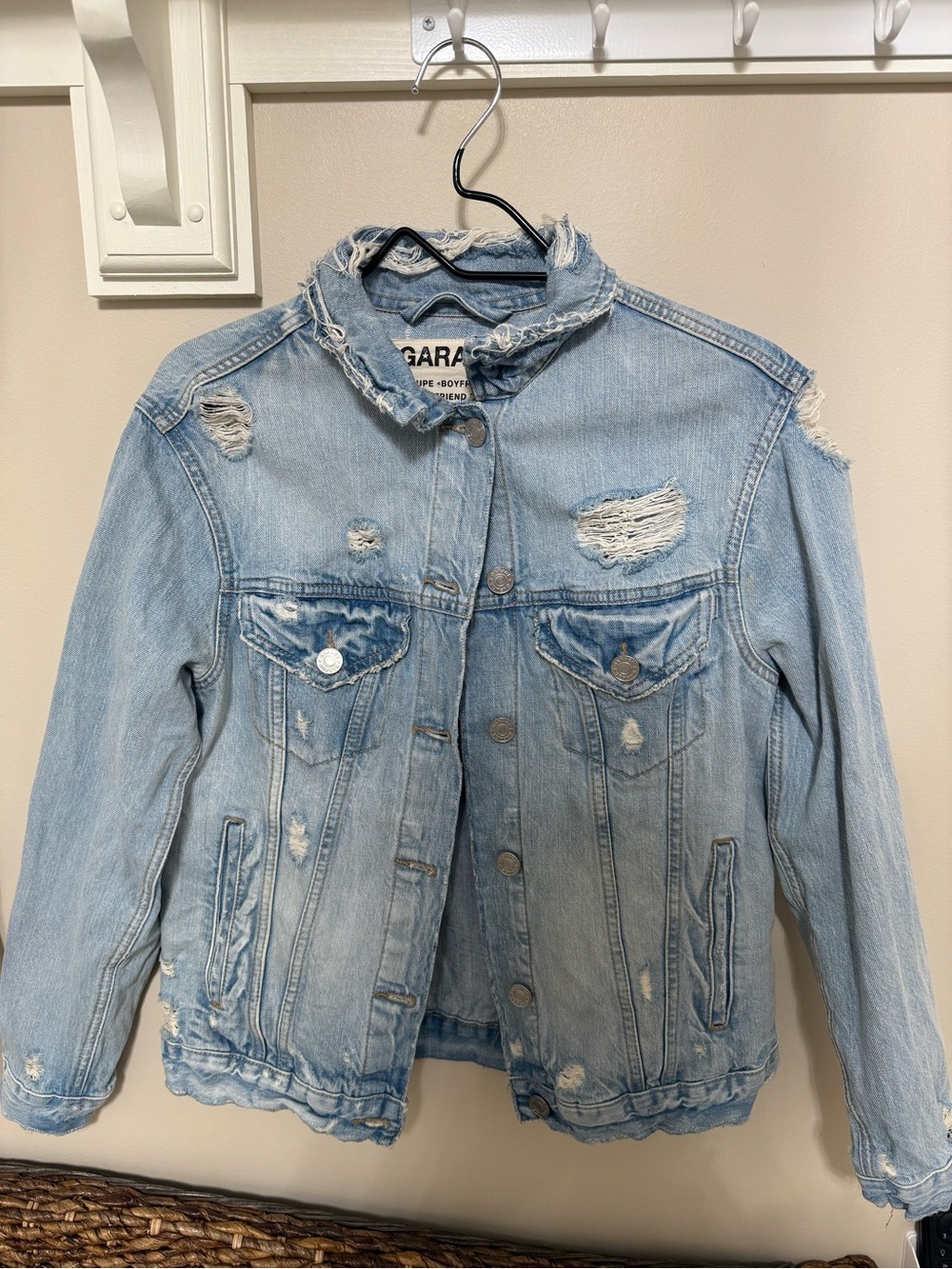 Garage Light Blue Distressed Denim Jacket